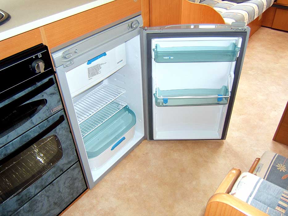 View of the fridge interior.